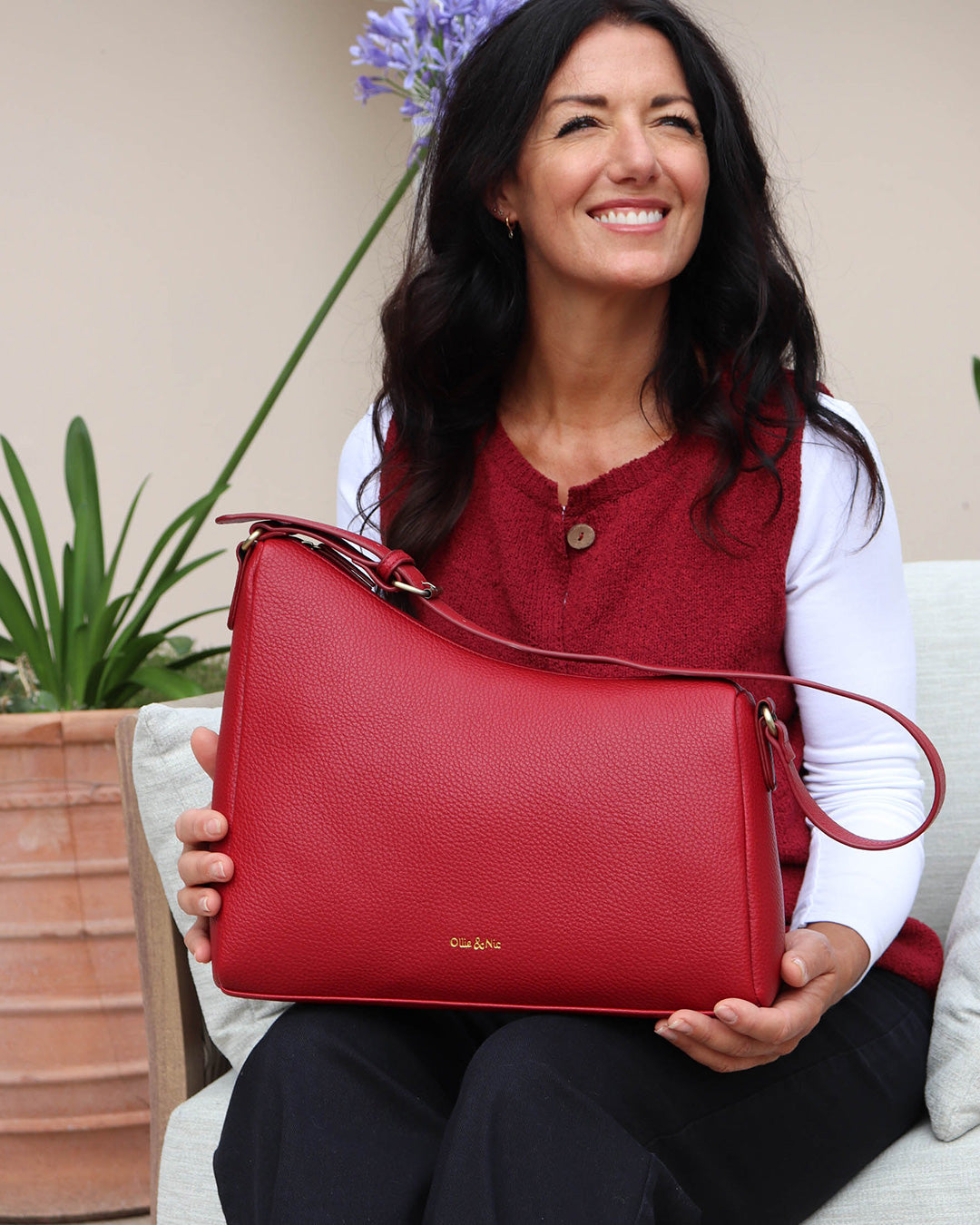Aisha Shoulder Bag - Cherry Red