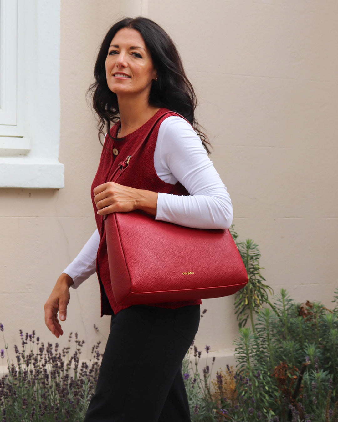 Aisha Shoulder Bag - Cherry Red