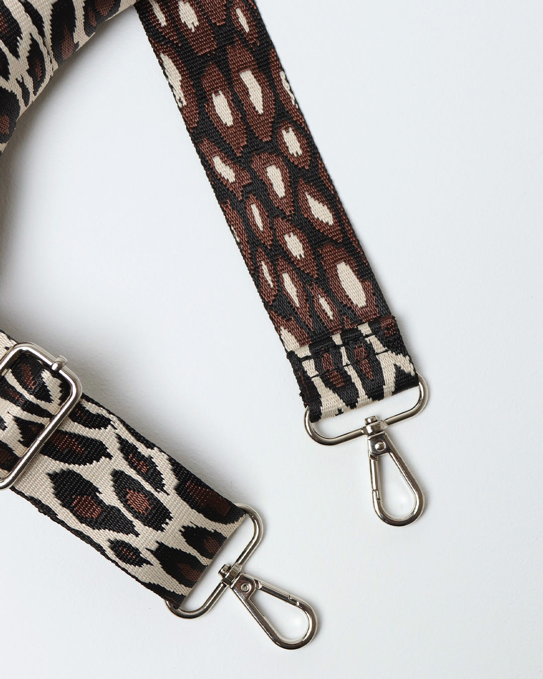 Animal Print Webbing Strap - Silver Hardware