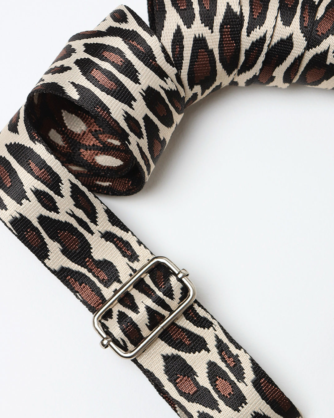 Animal Print Webbing Strap - Silver Hardware