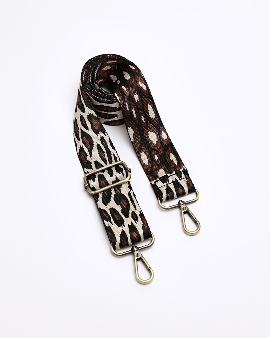Animal Print Webbing Strap - Beige