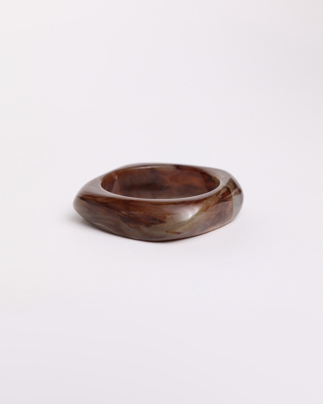 Asymmetric Bangle - Brown