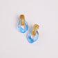 Asymmetric Hoop Earring - Blue