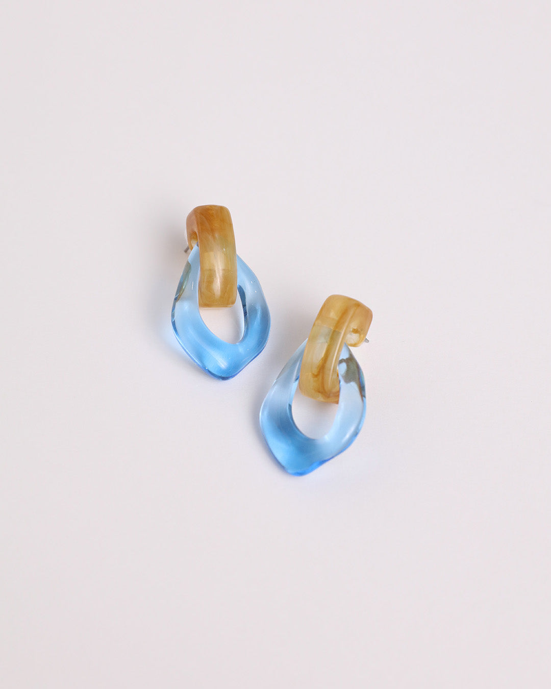 Asymmetric Hoop Earring - Blue