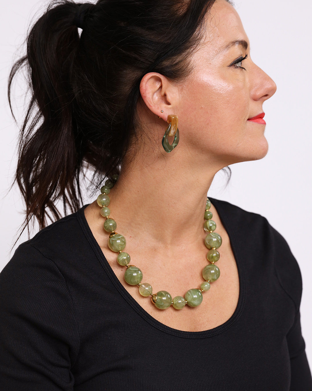 Bead Statement Necklace - Green