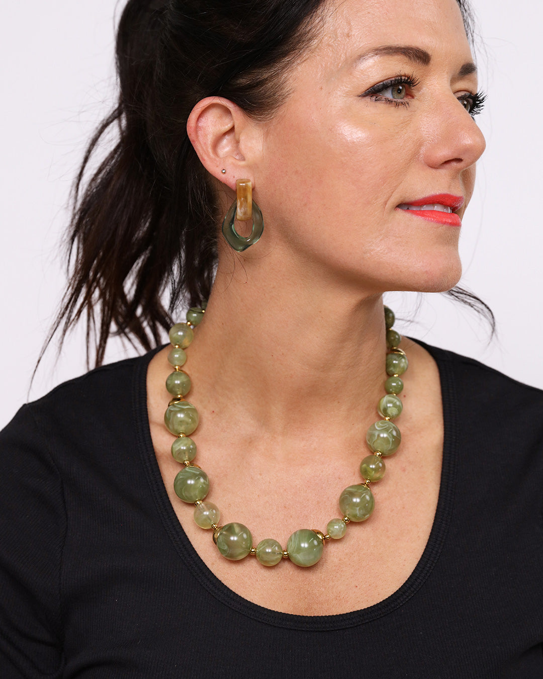 Bead Statement Necklace - Green