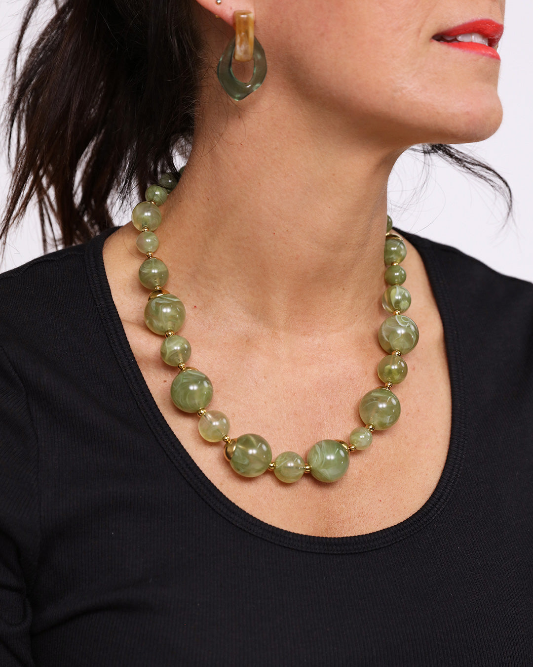 Bead Statement Necklace - Green