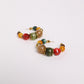 Beaded C shape Earrings - Multi