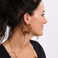Beaded C shape Earrings - Multi