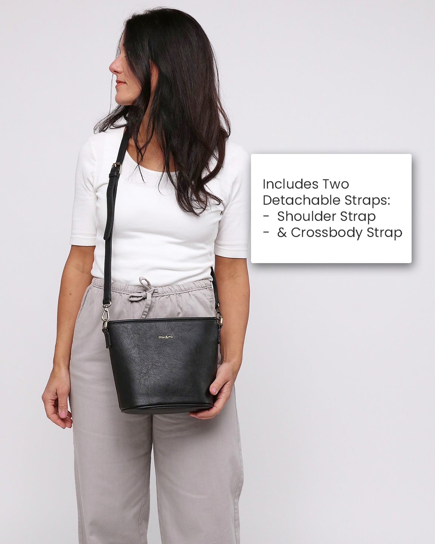 Bella Mini Bucket Bag - Black