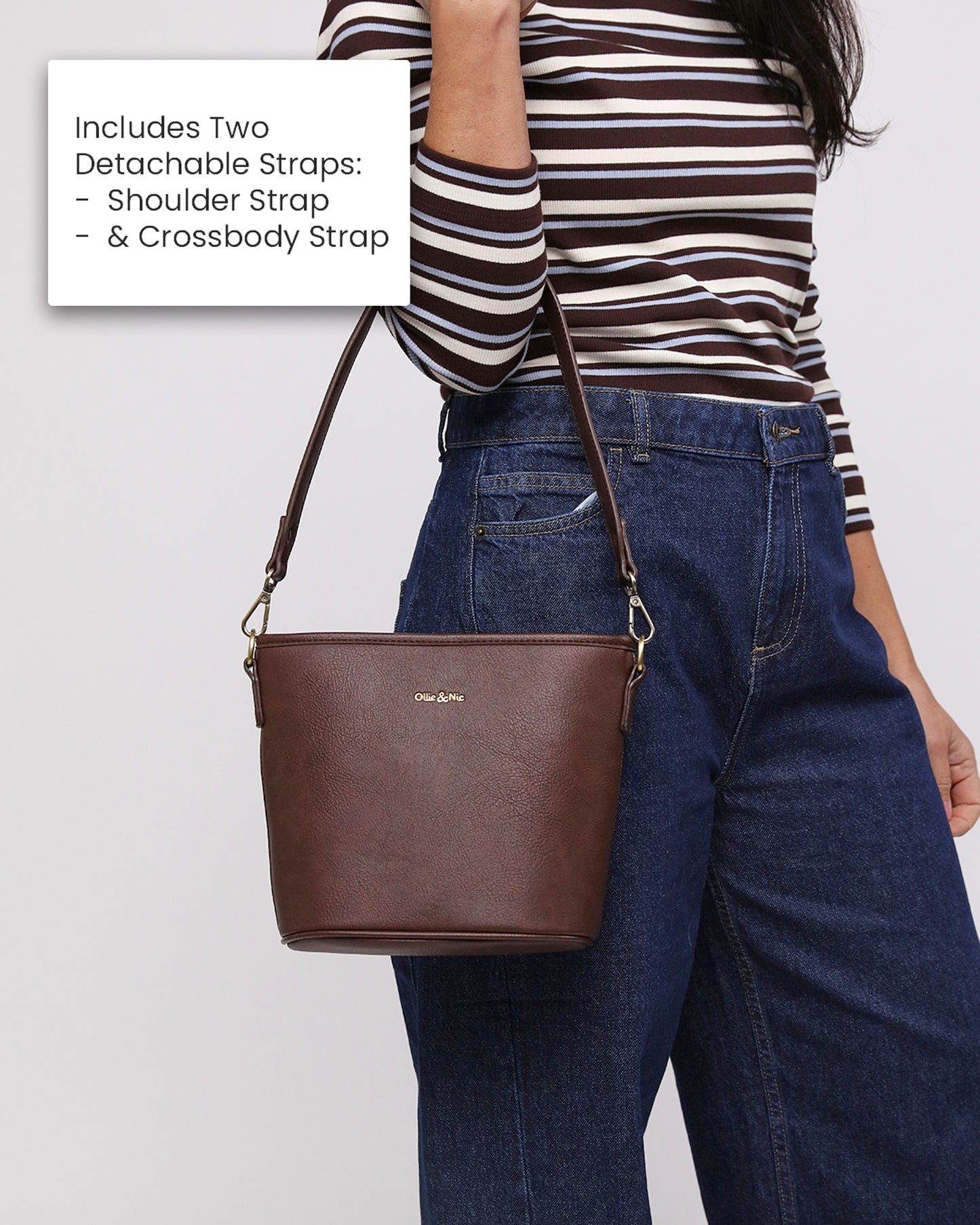 Bella Mini Bucket Bag - Chocolate