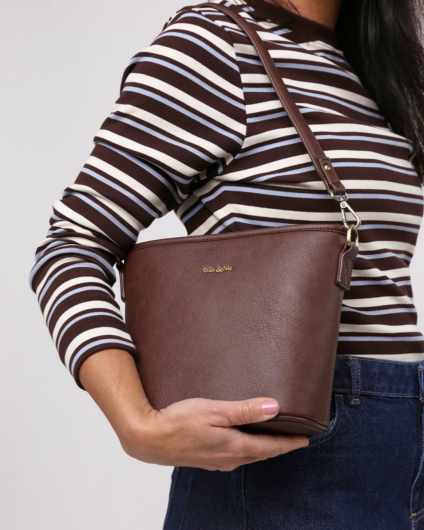 Bella Mini Bucket Bag - Chocolate