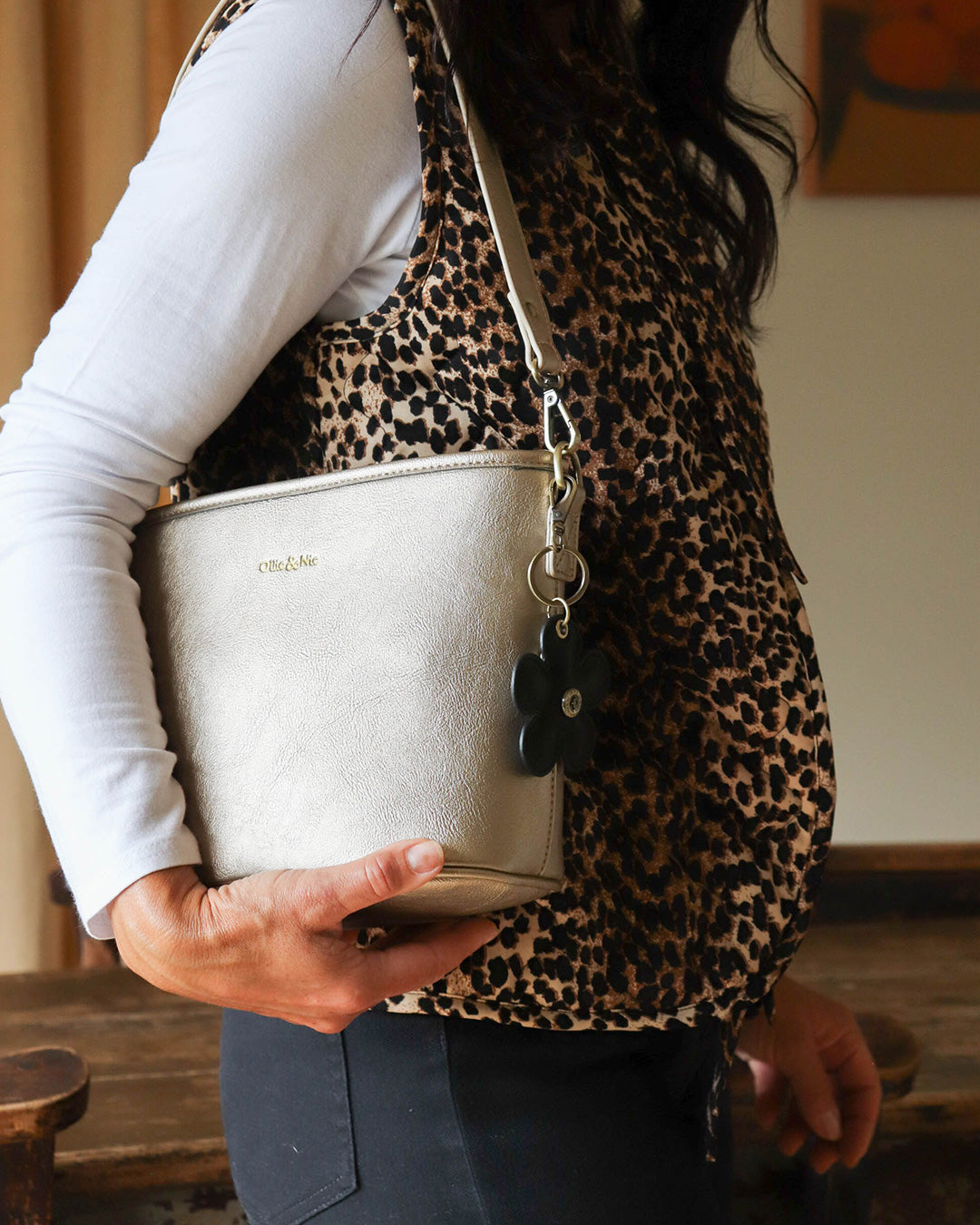 Bella Mini Bucket Bag - Antique Gold