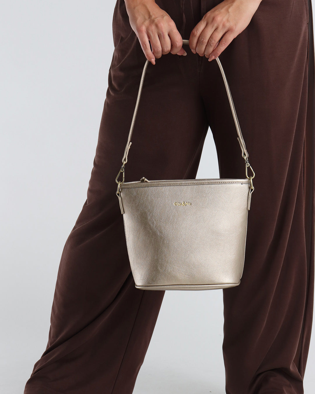 Bella Mini Bucket Bag - Antique Gold