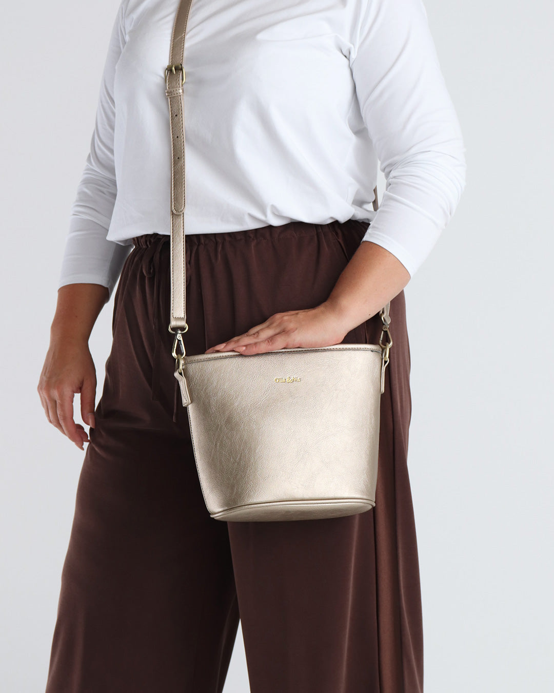 Bella Mini Bucket Bag - Antique Gold