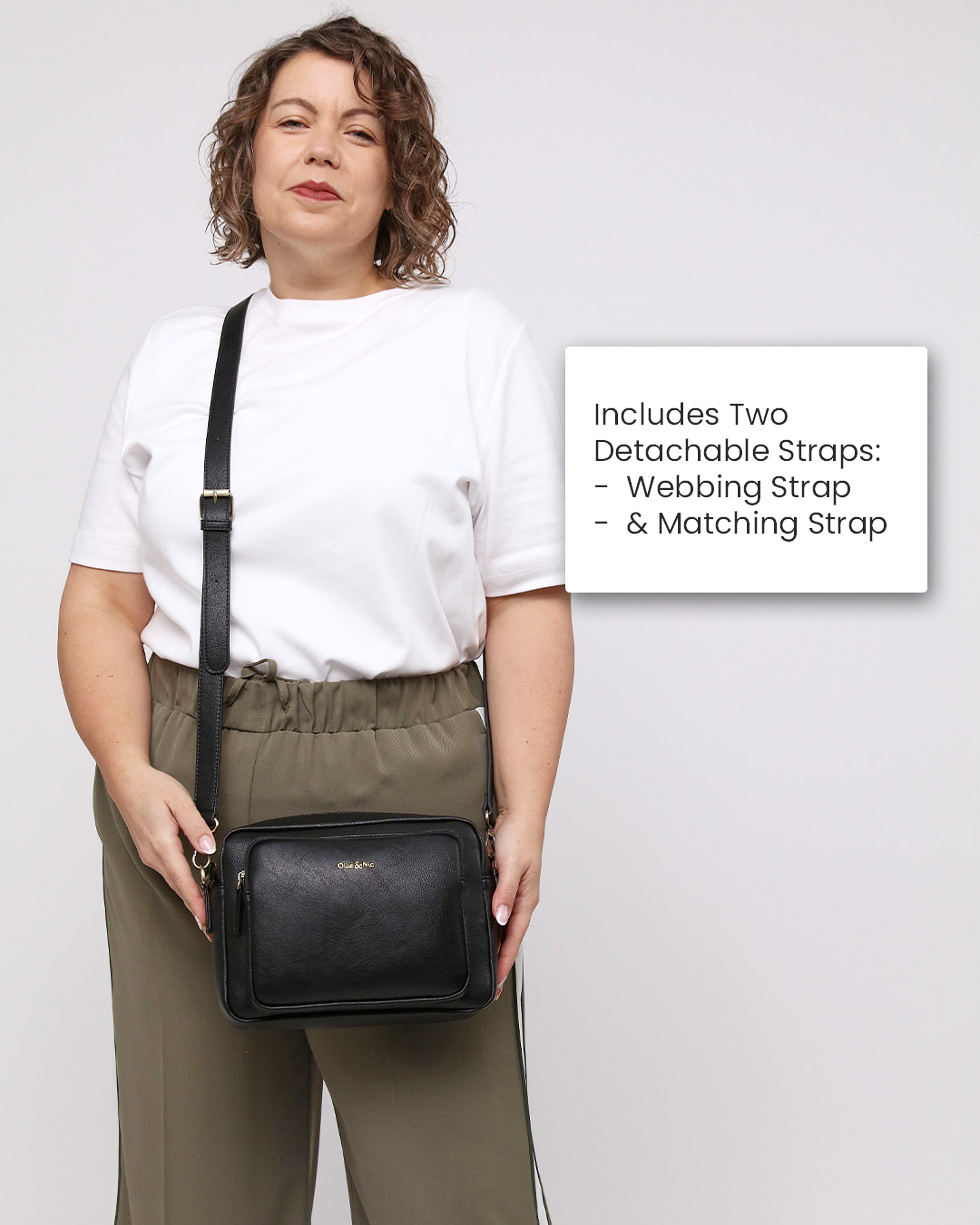 Bertie Women's Maxi Crossbody Camera Bag - Black – Ollie & Nic