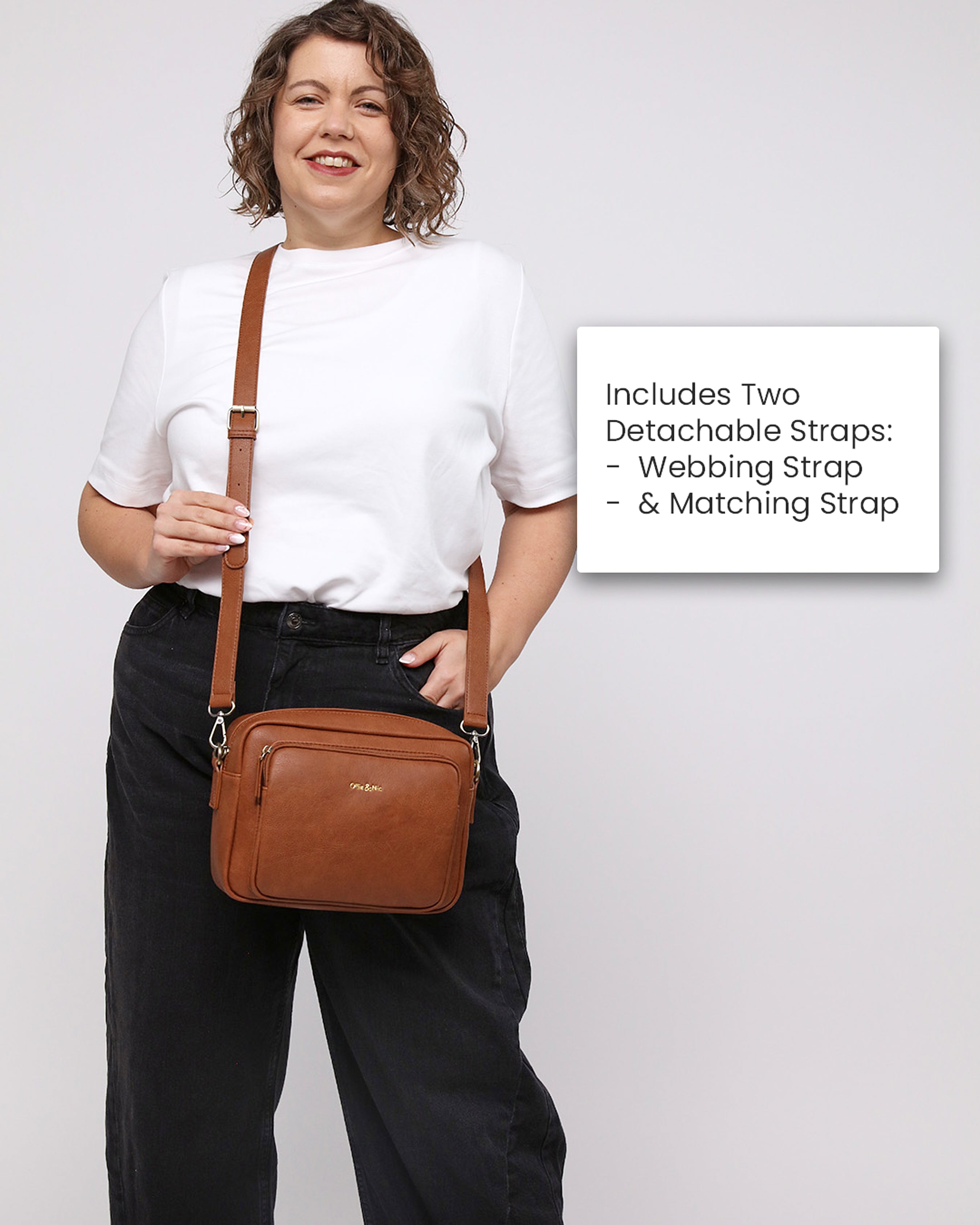 Bertie Women's Maxi Crossbody Camera Bag - Tan – Ollie & Nic