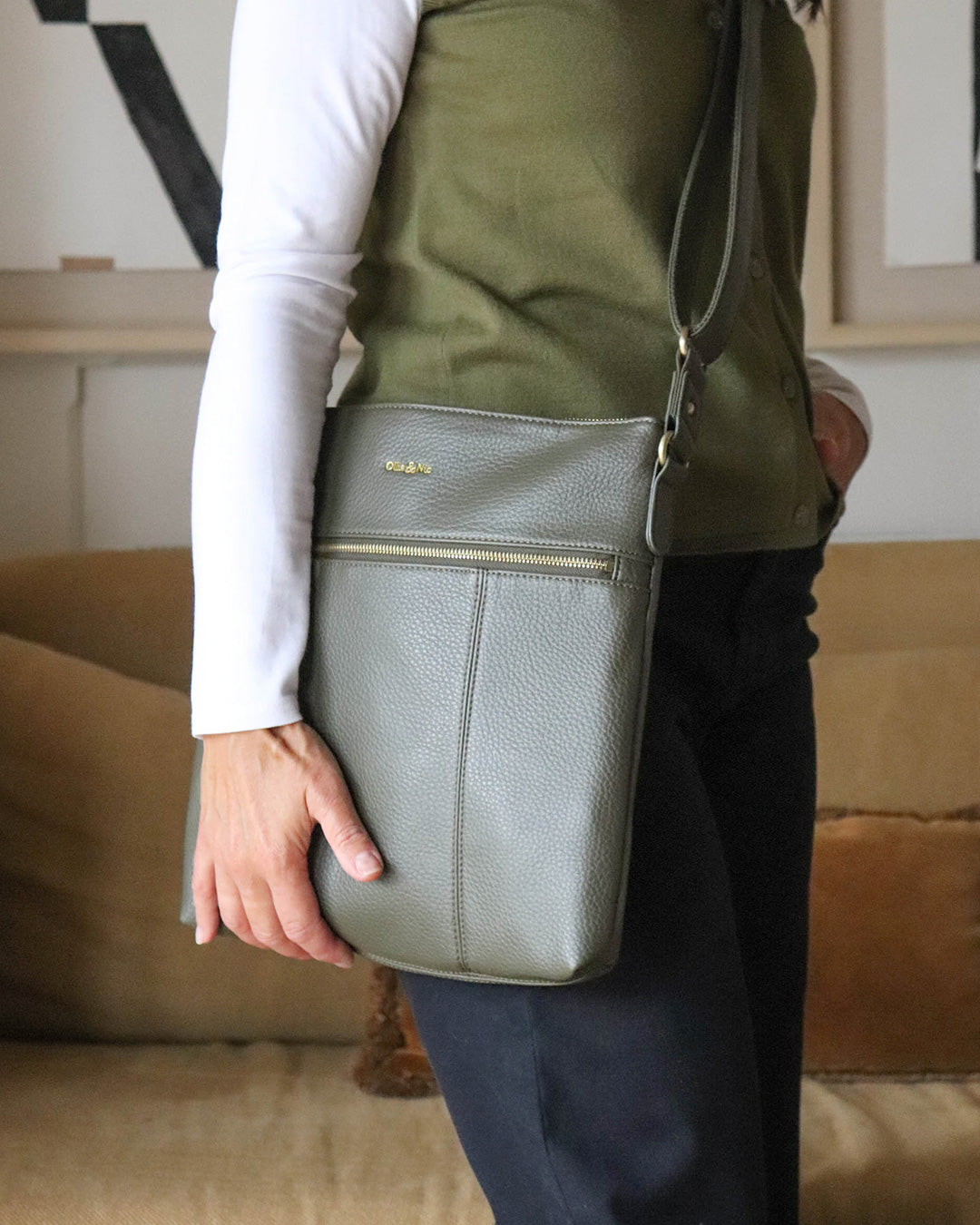 Blake Large Crossbody - Khaki