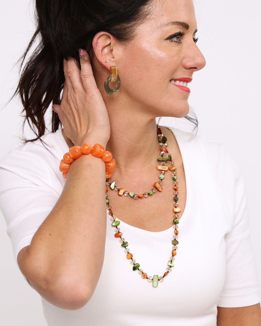 Chunky Bead Bracelet - Orange