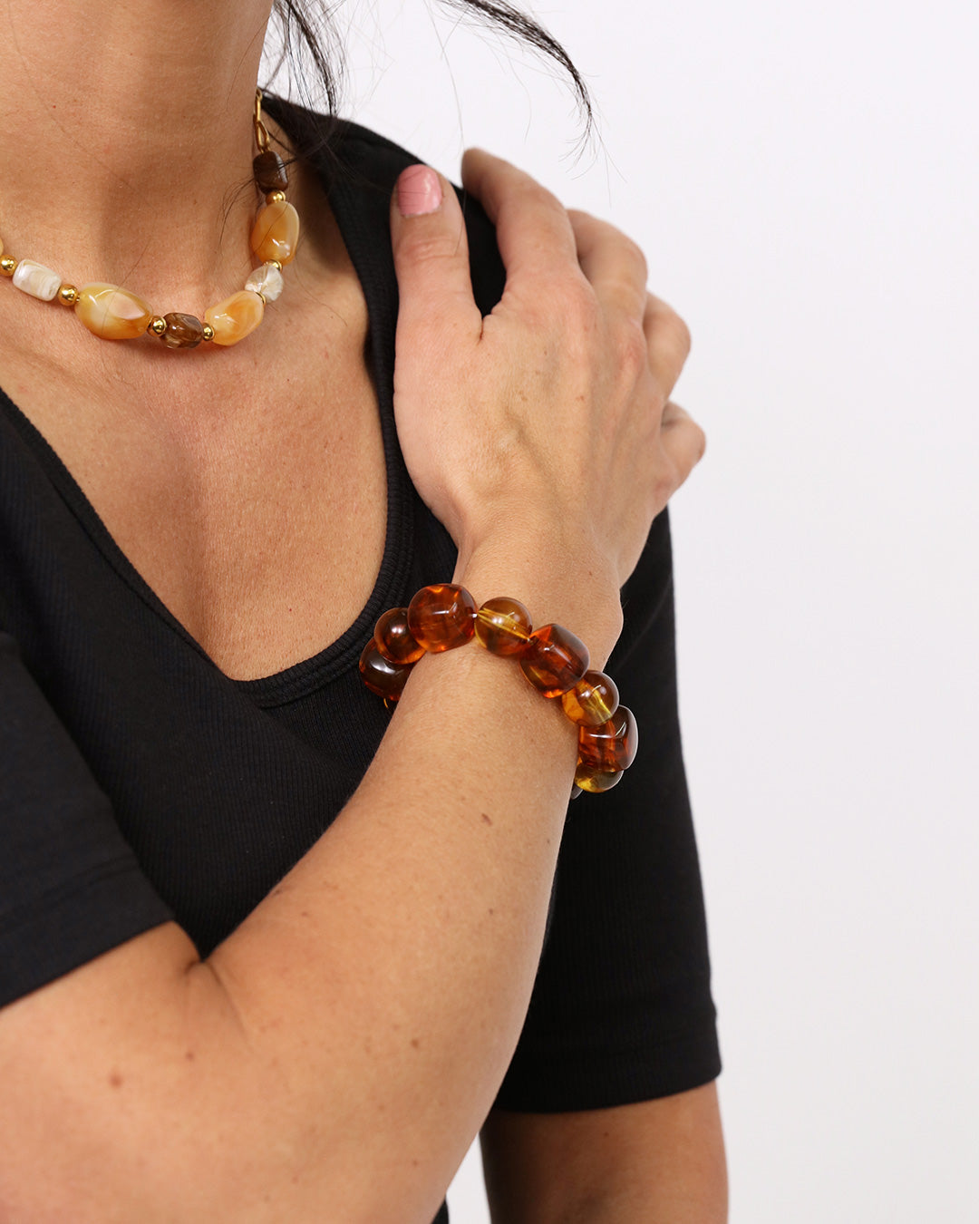 Chunky Bead Bracelet - Tortoiseshell