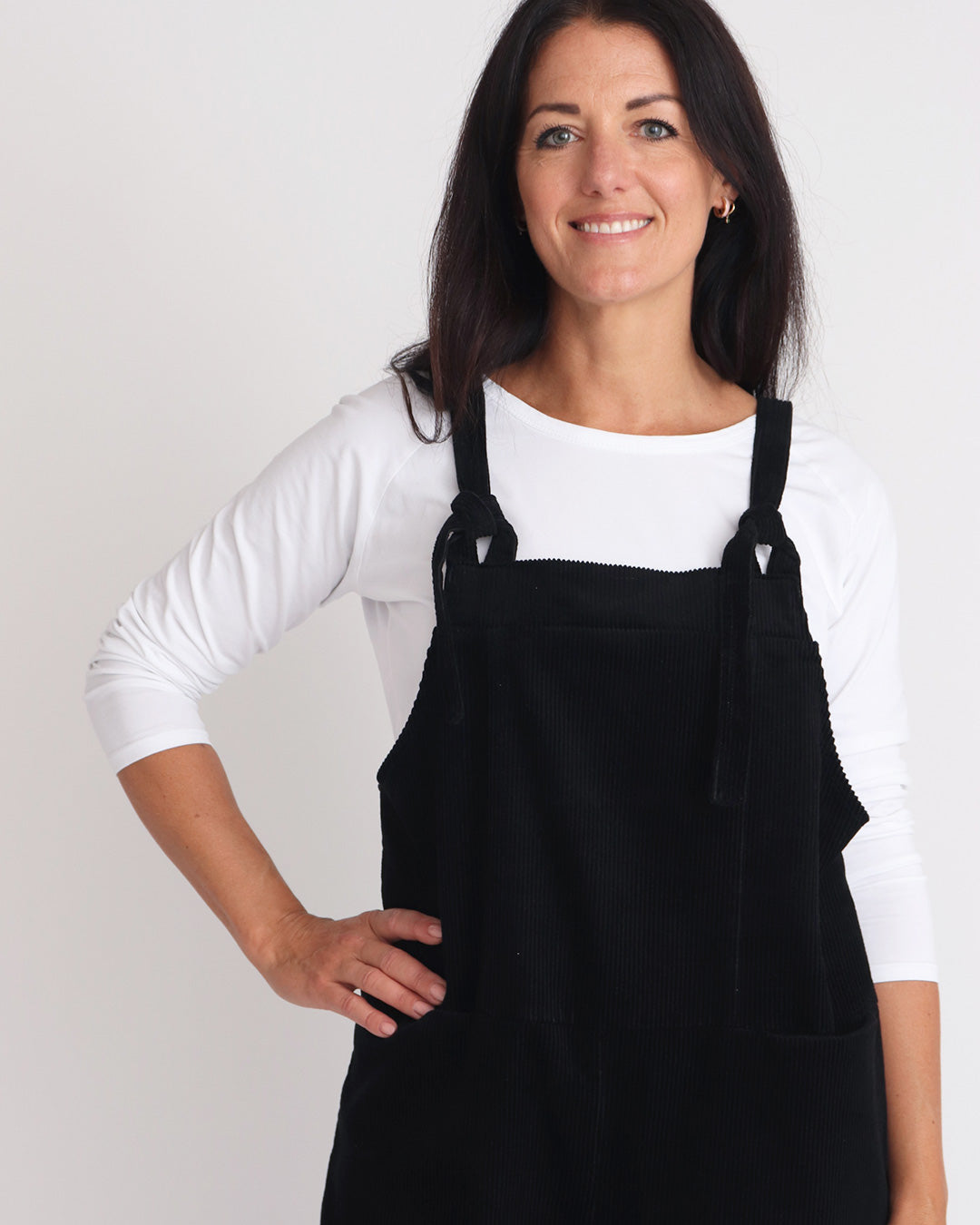 Black dungarees sale outlet