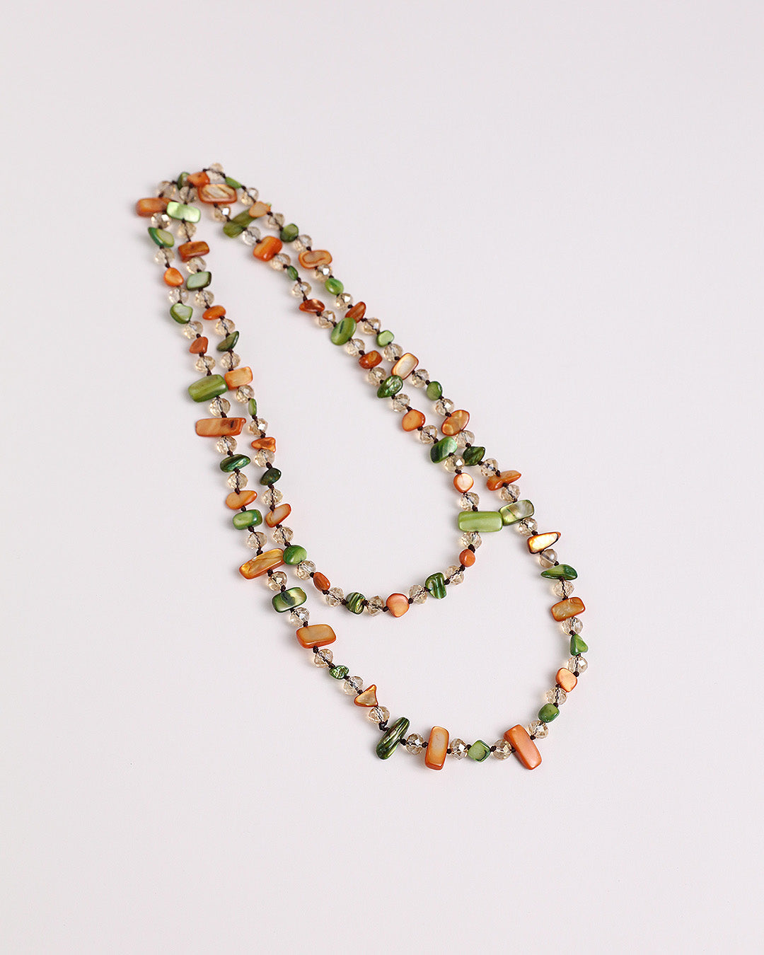 Double Beaded Layer Necklace - Multi
