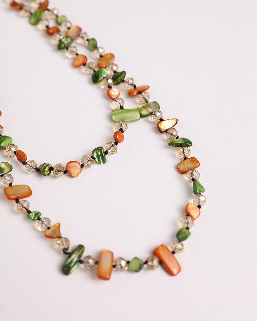 Double Beaded Layer Necklace - Multi