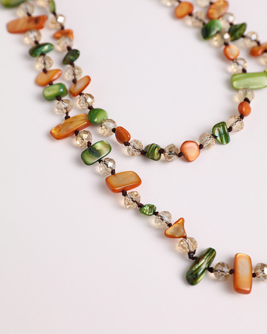 Double Beaded Layer Necklace - Multi