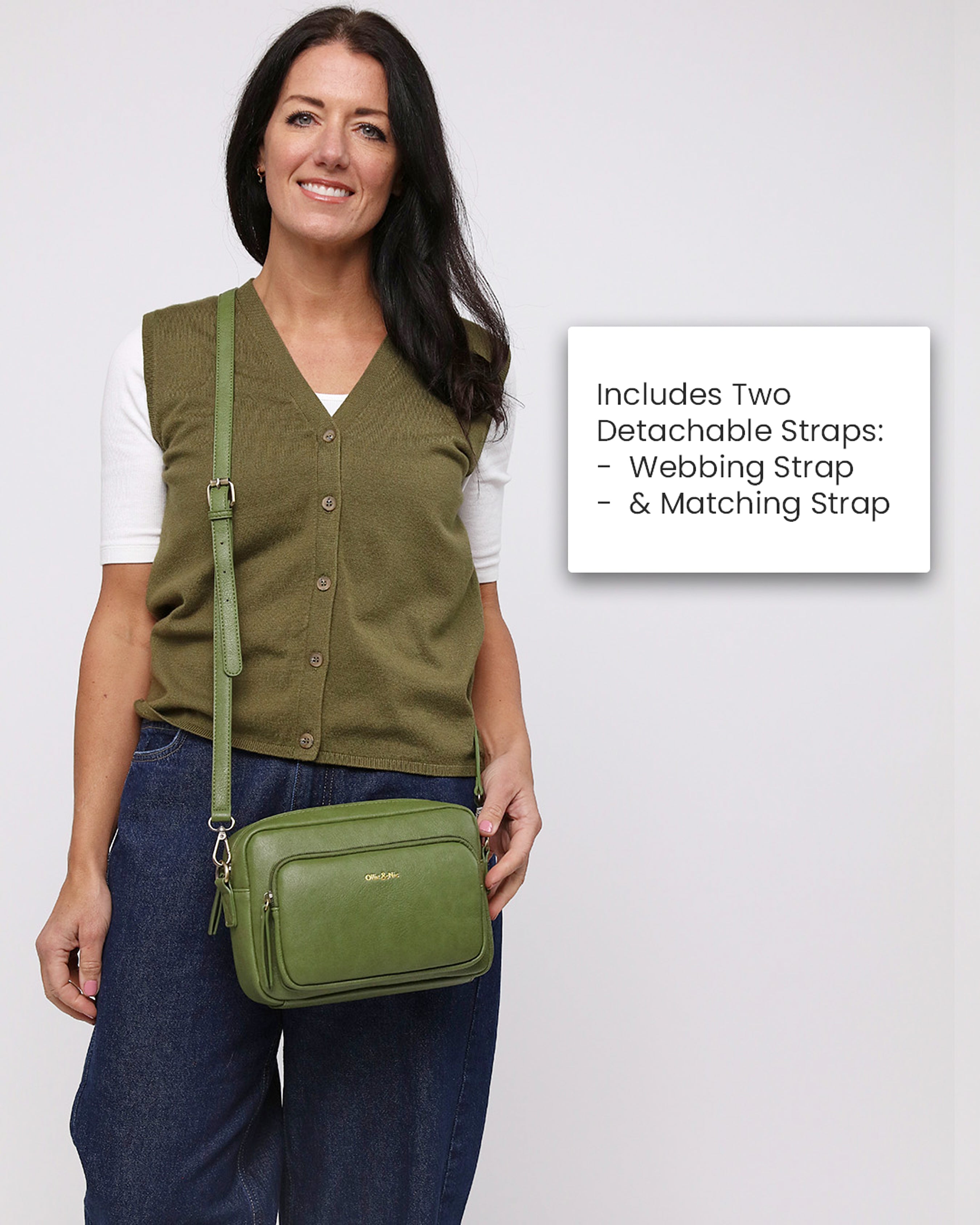 Doyle Women's Crossbody Camera Bag - Apple Green – Ollie & Nic