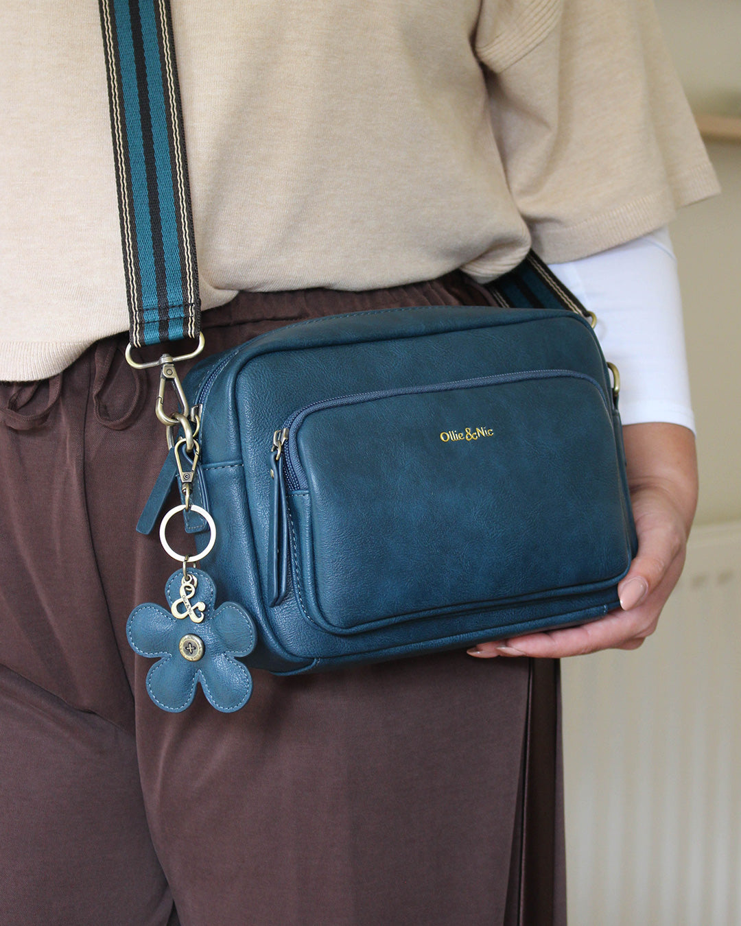 Flower Bag Charm - Teal