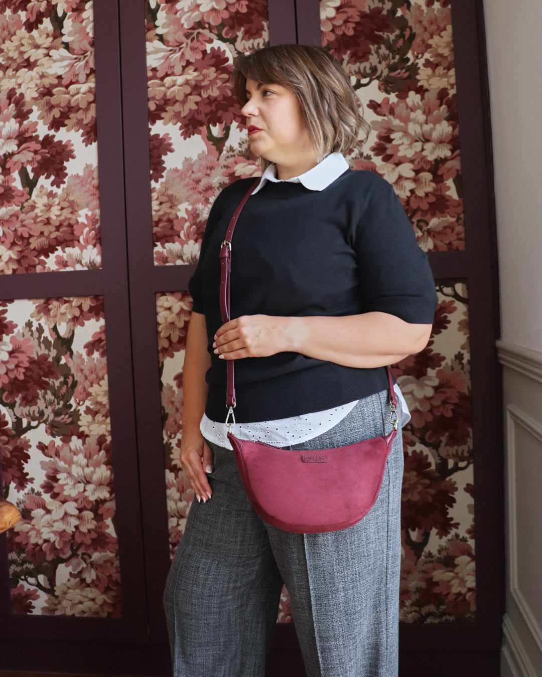 Elsa Mini Scoop Bag - Plum