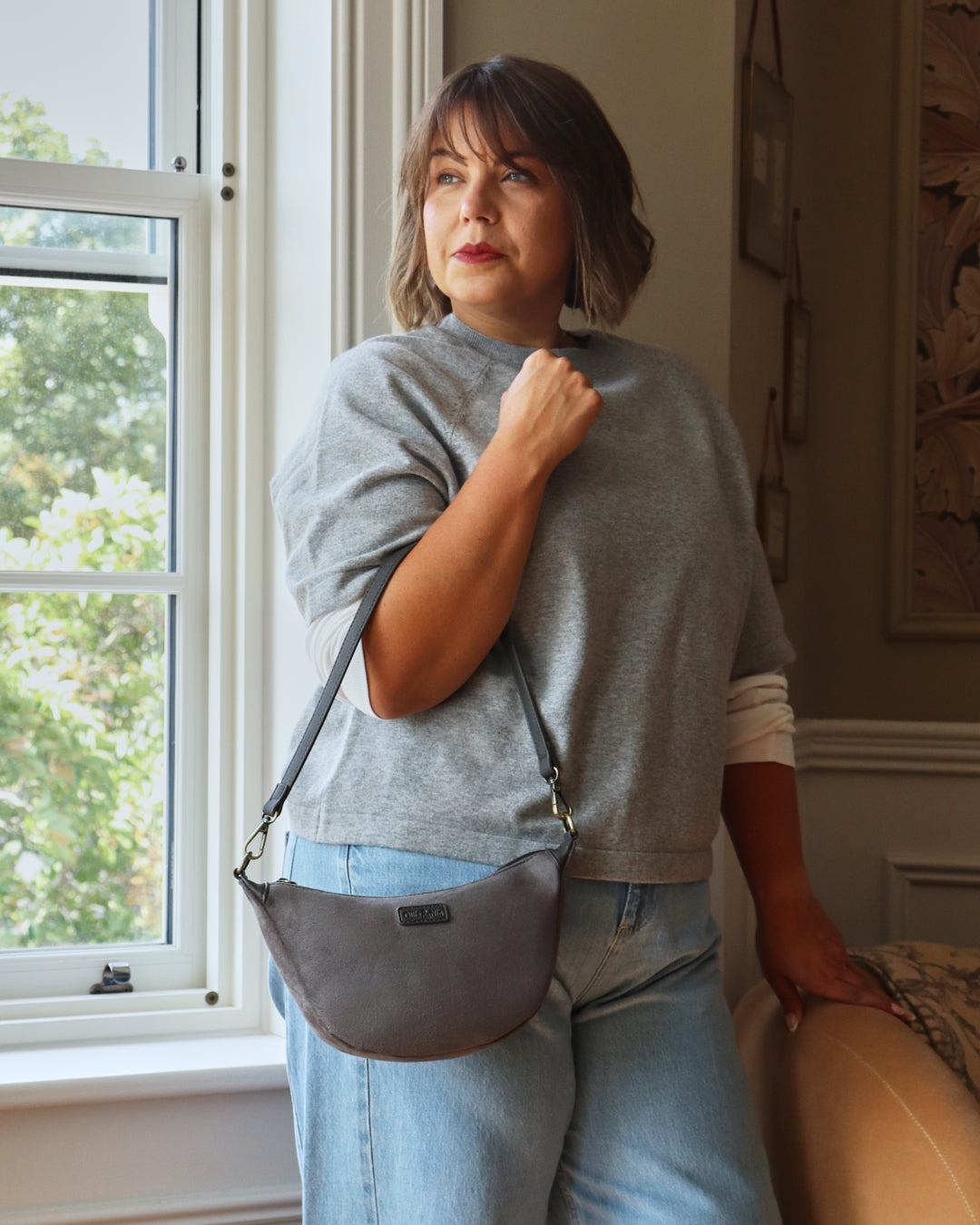Elsa Mini Scoop Bag - Grey