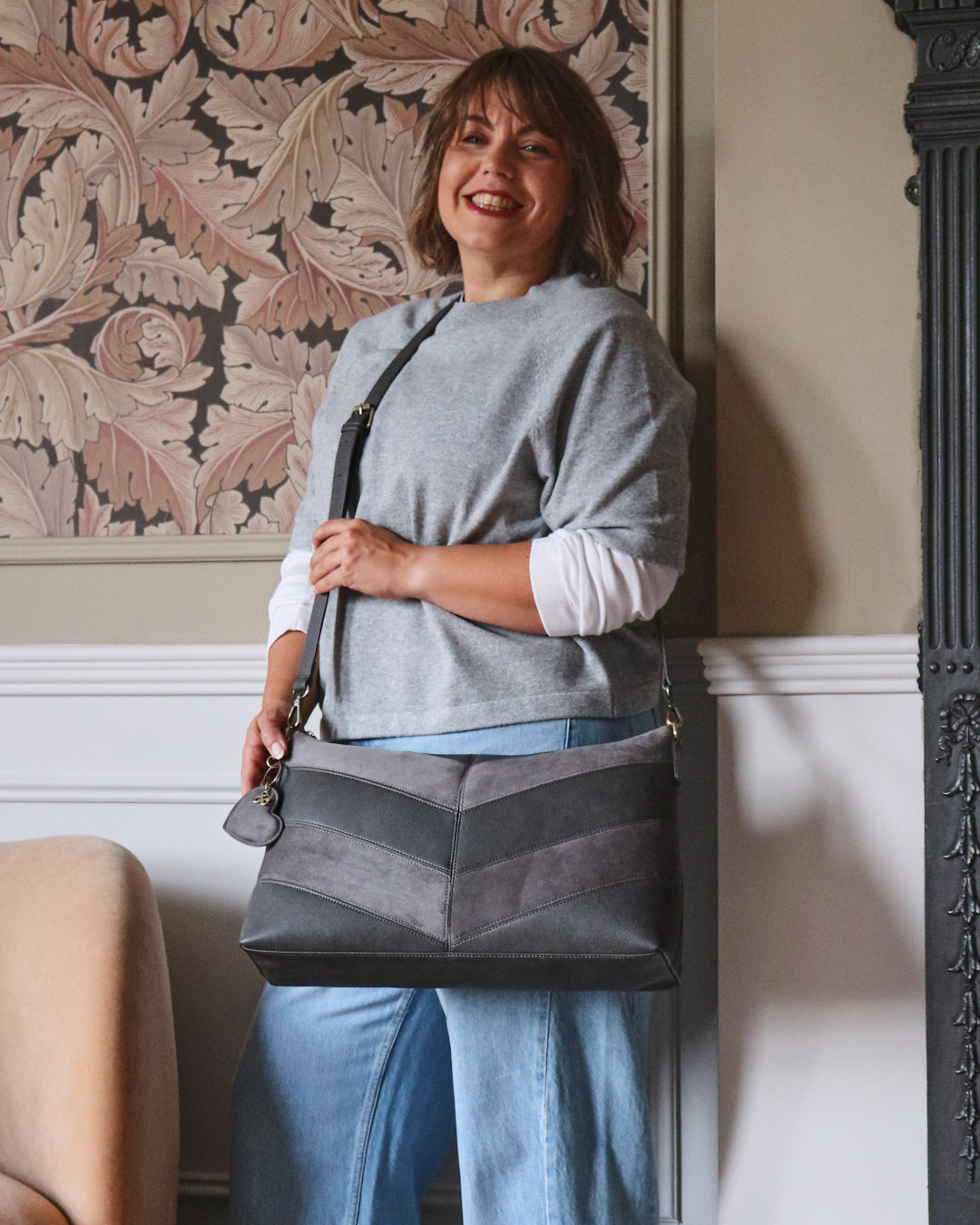 Erika Shoulder Sling Bag - Grey