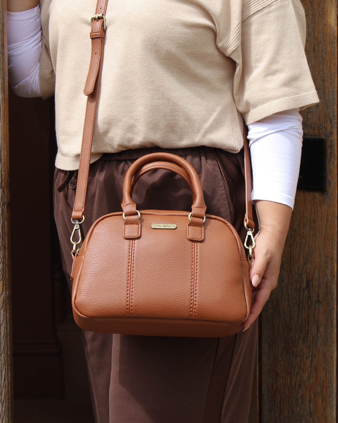 Essie Mini Bowler Bag - Tan