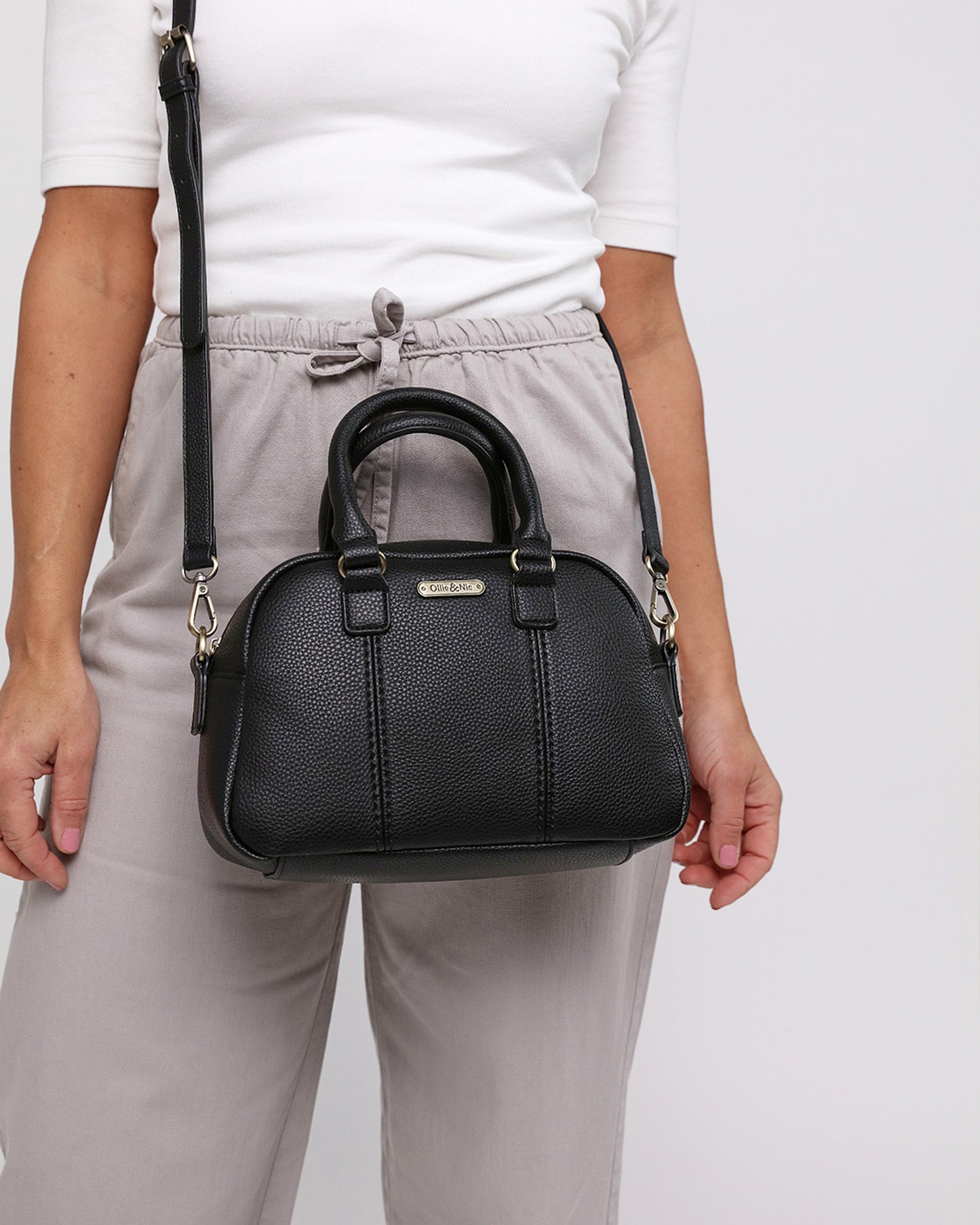 Essie Mini Bowler Bag - Black