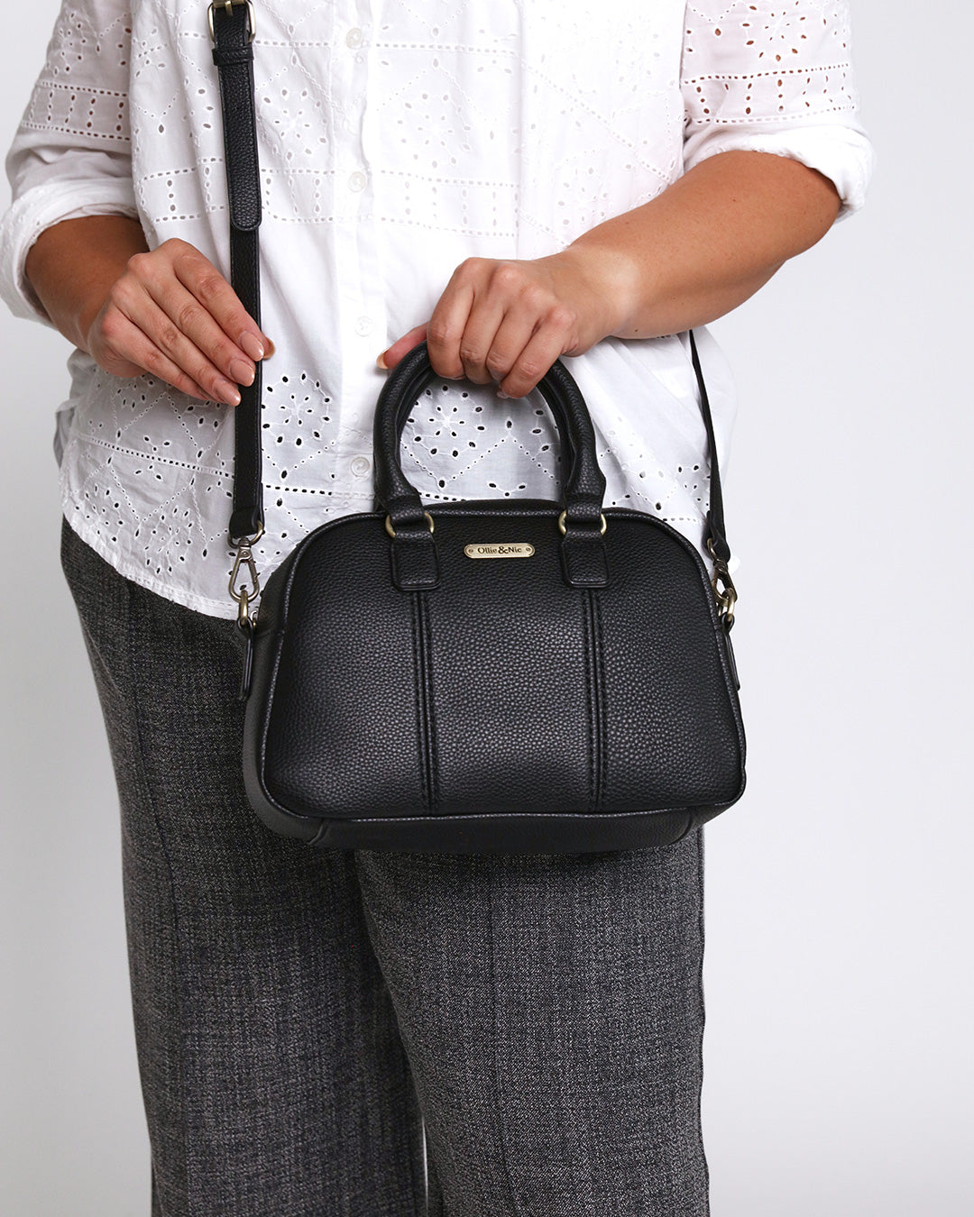 Essie Mini Bowler Bag - Black