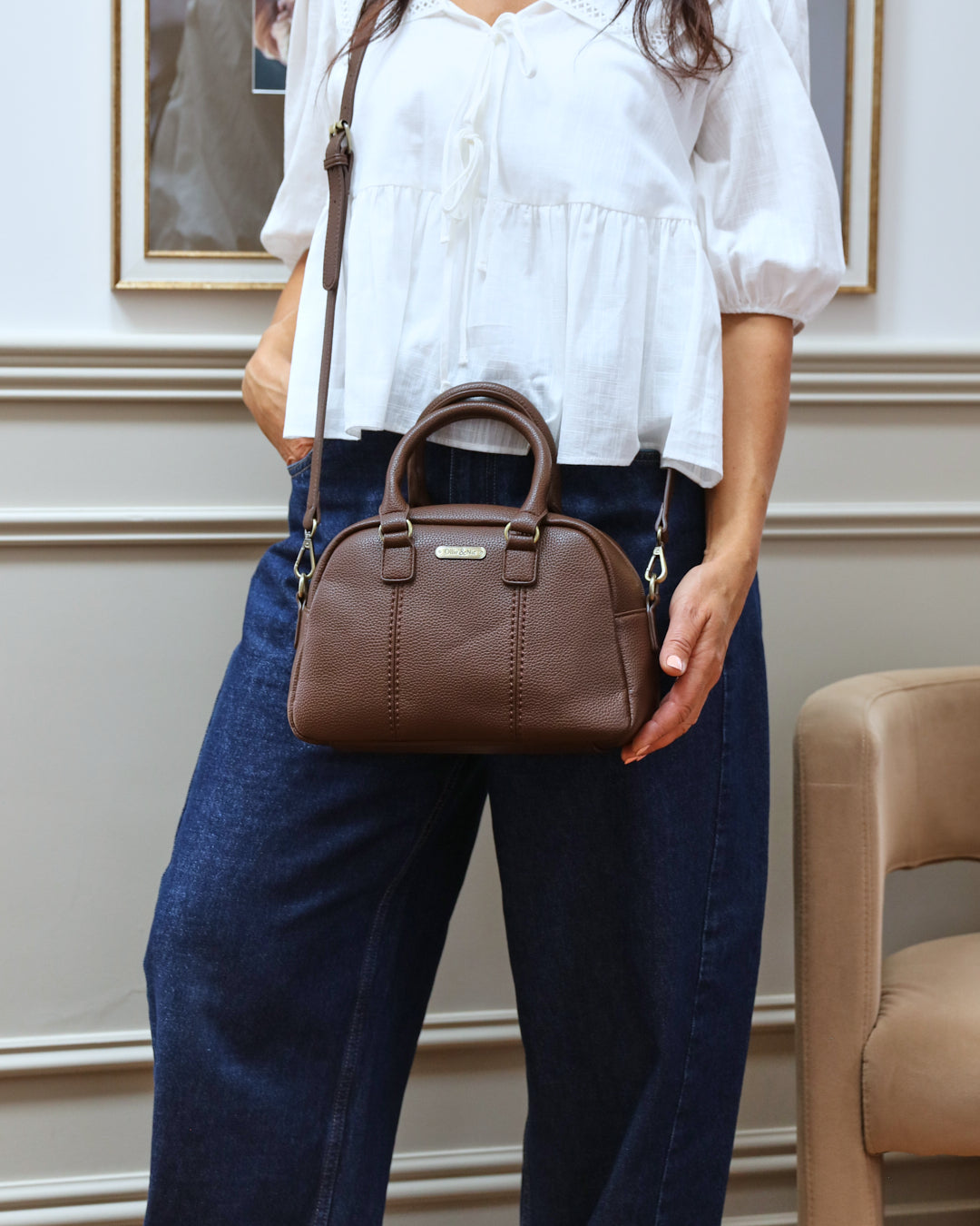 Essie Mini Bowler Bag - Chocolate