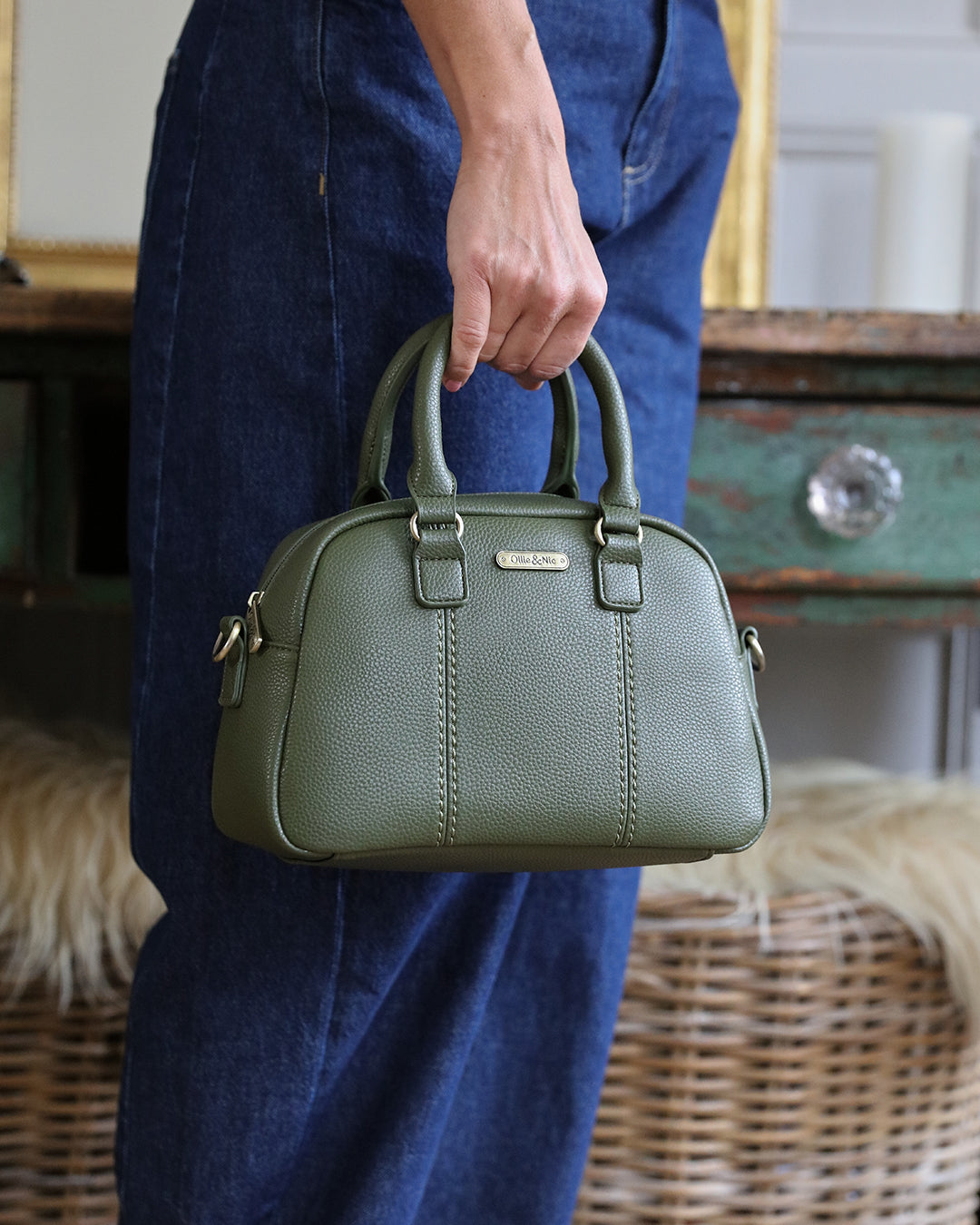 Essie Mini Bowler Bag - Olive