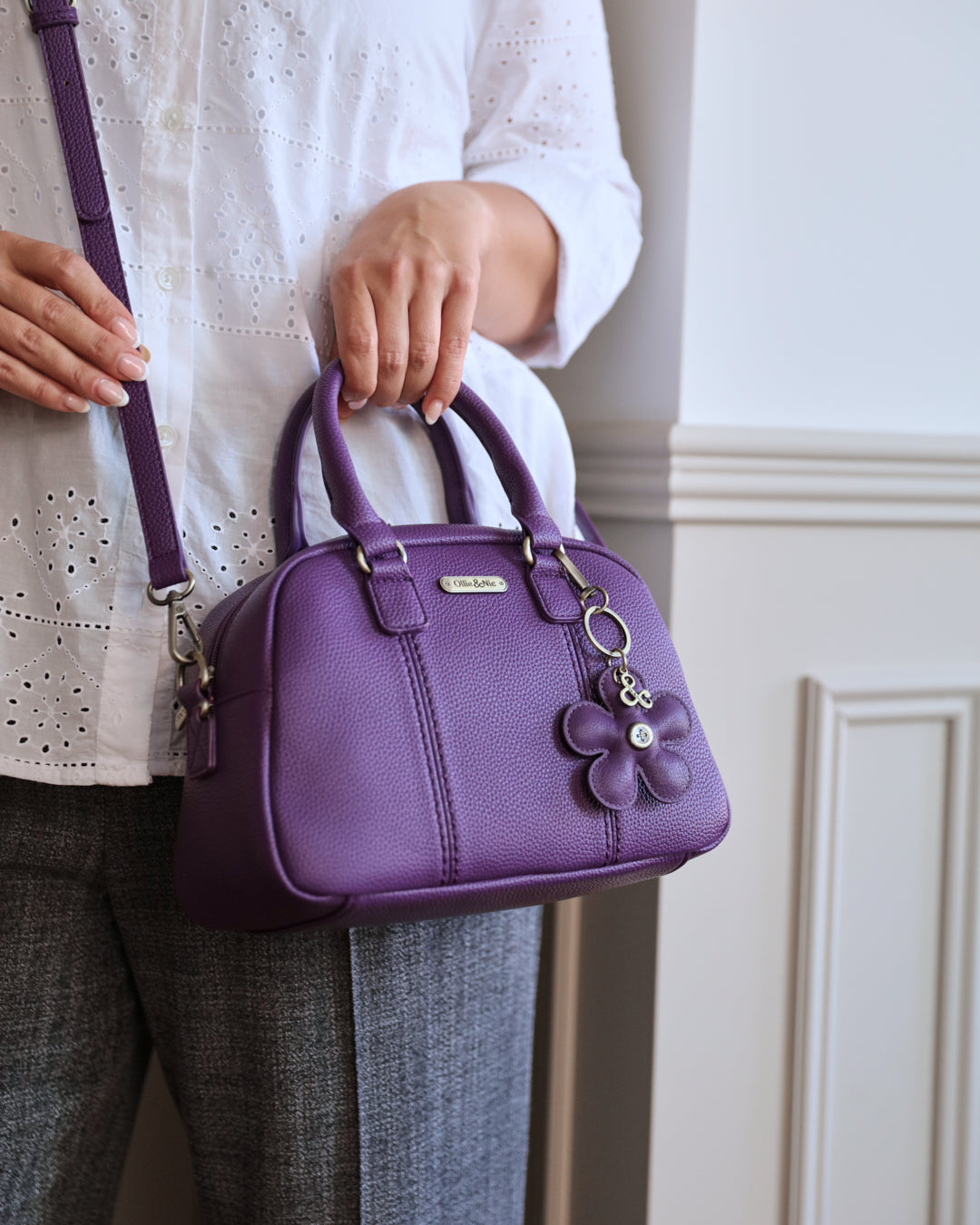 Essie Mini Bowler Bag - Purple
