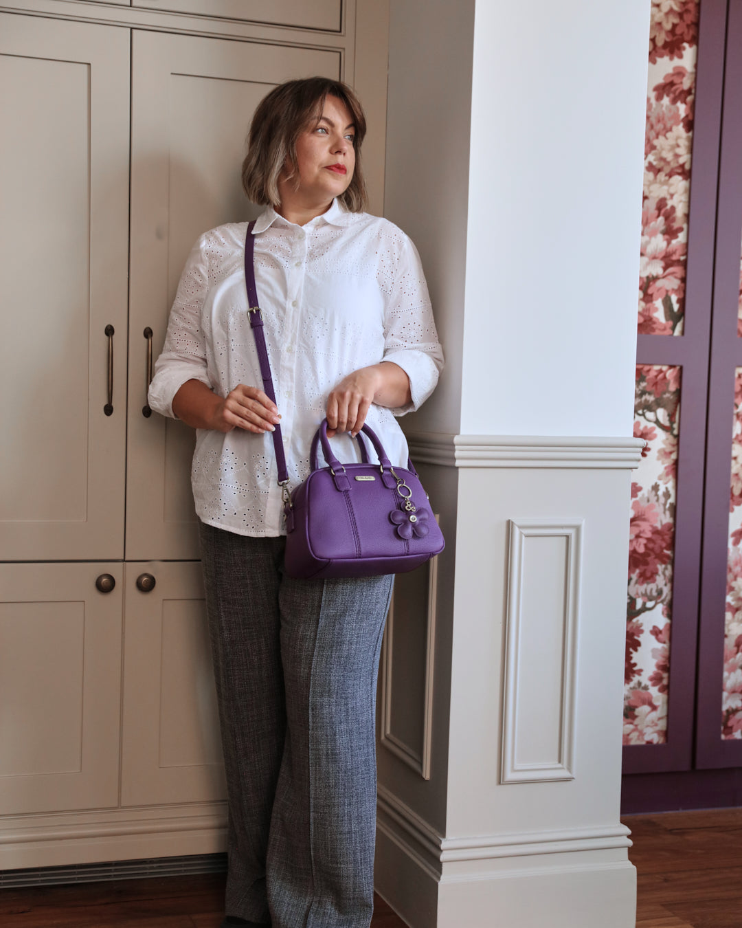 Essie Mini Bowler Bag - Purple