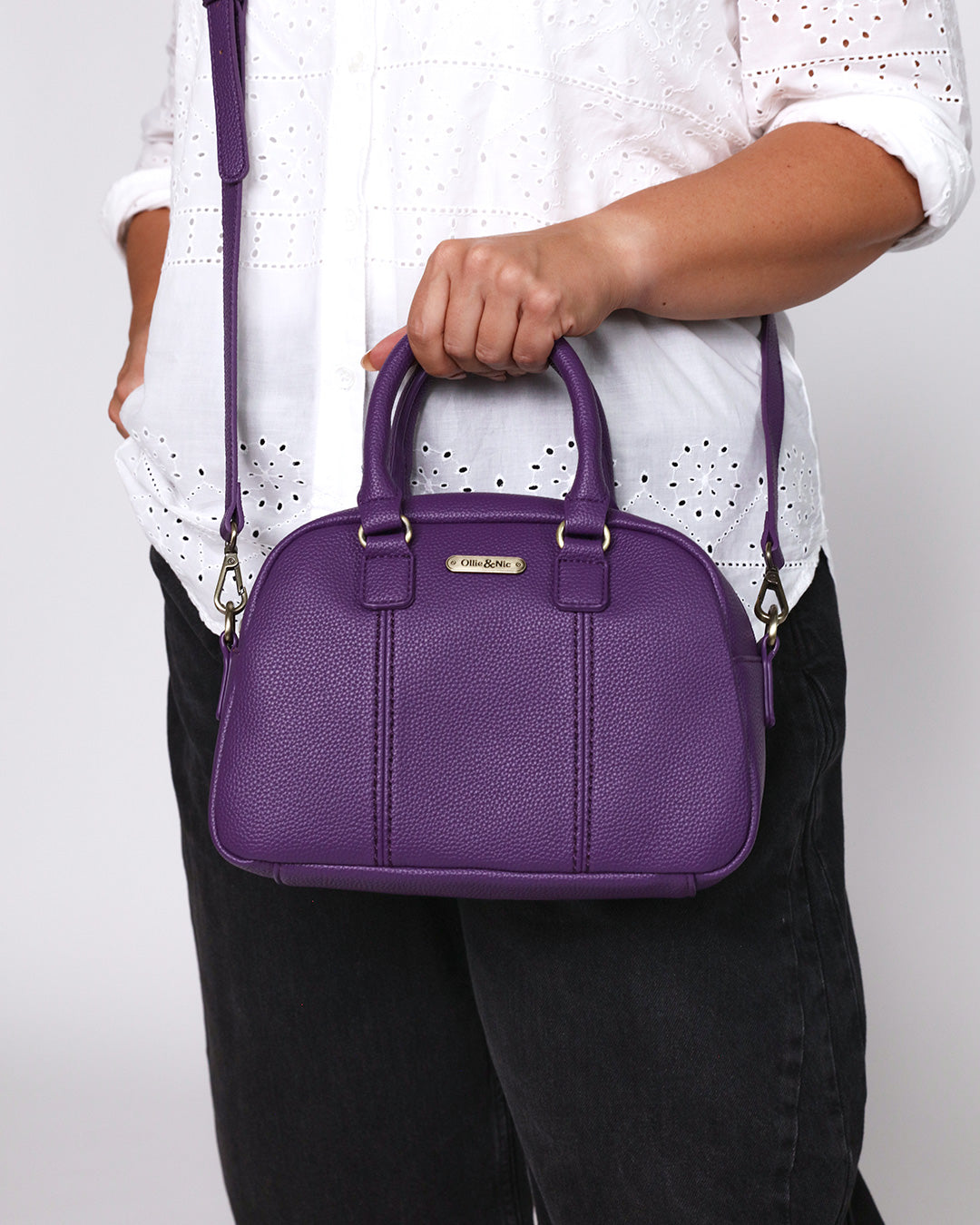 Essie Mini Bowler Bag - Purple