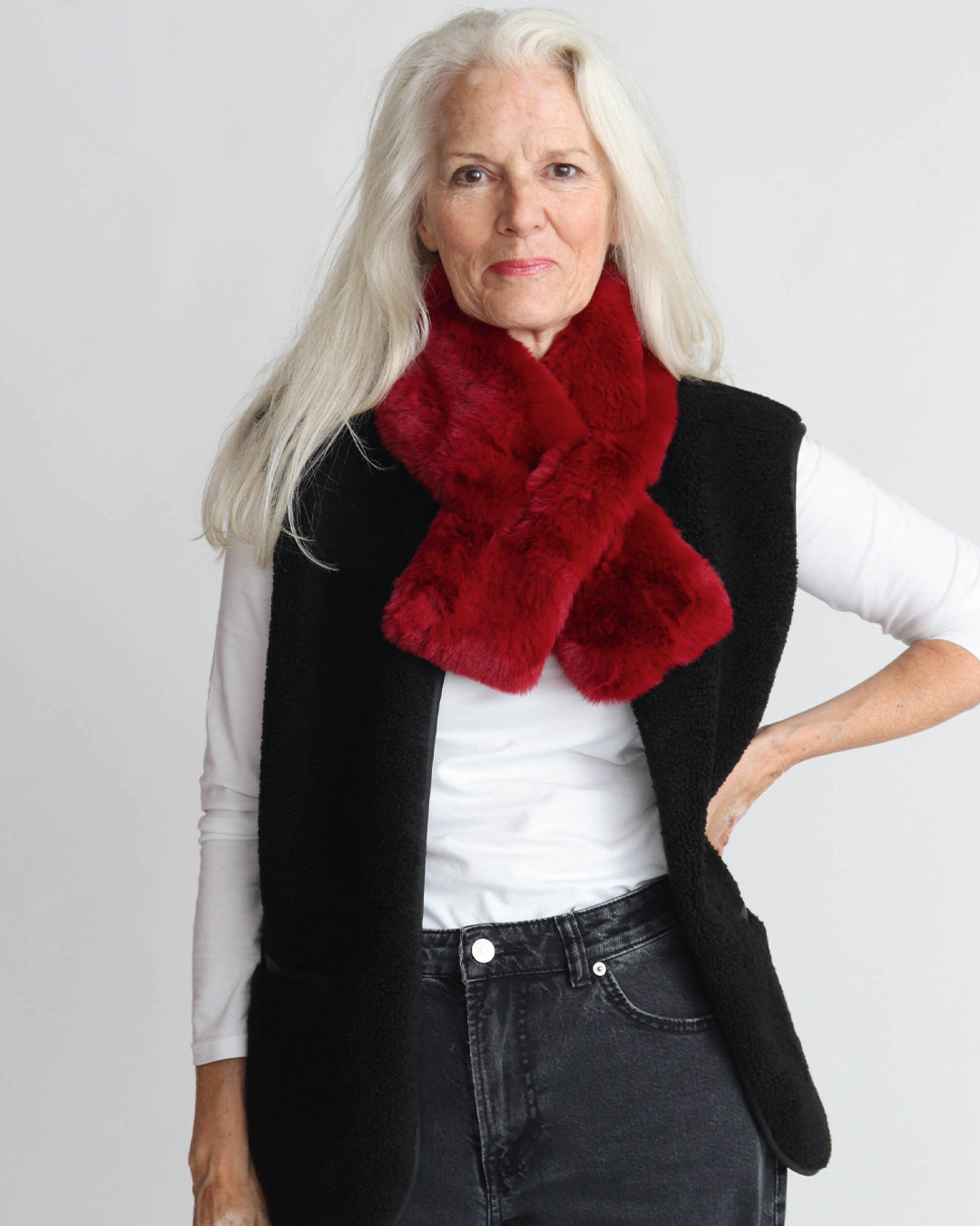 Frances Tuck Scarf - Berry