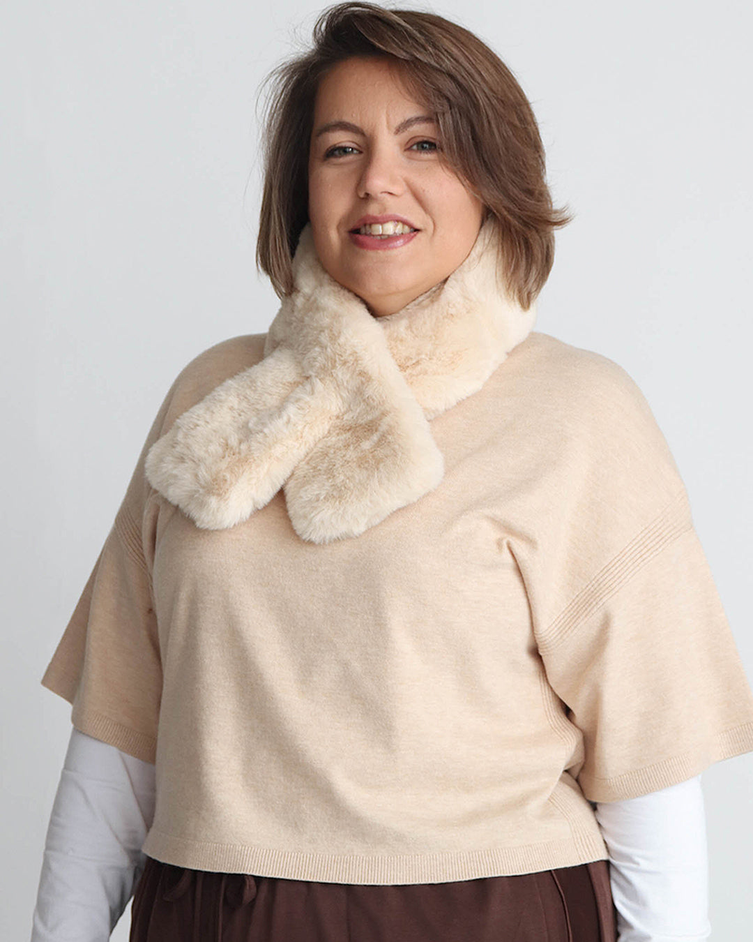 Frances Tuck Scarf - Cream