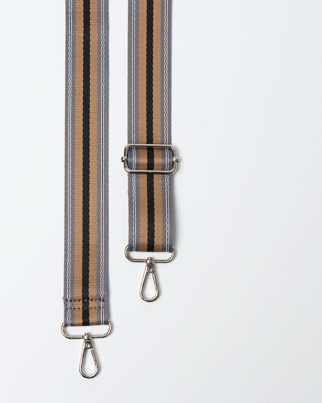 Classic Stripe Webbing Strap - Silver Hardware