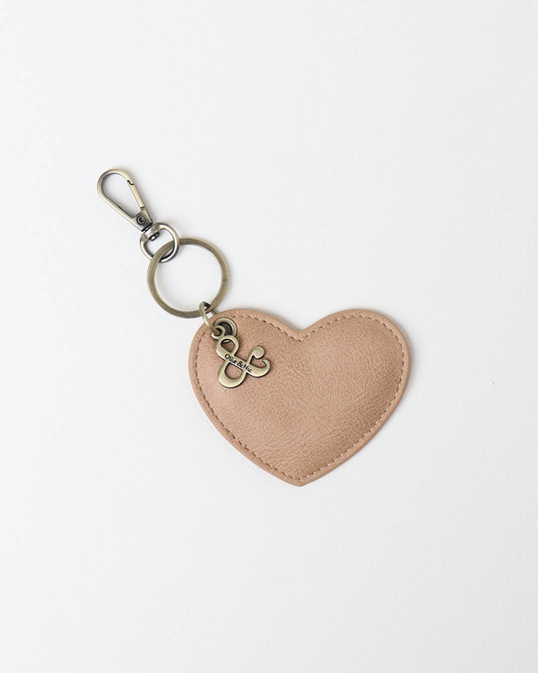 Heart Bag Charm - Camel