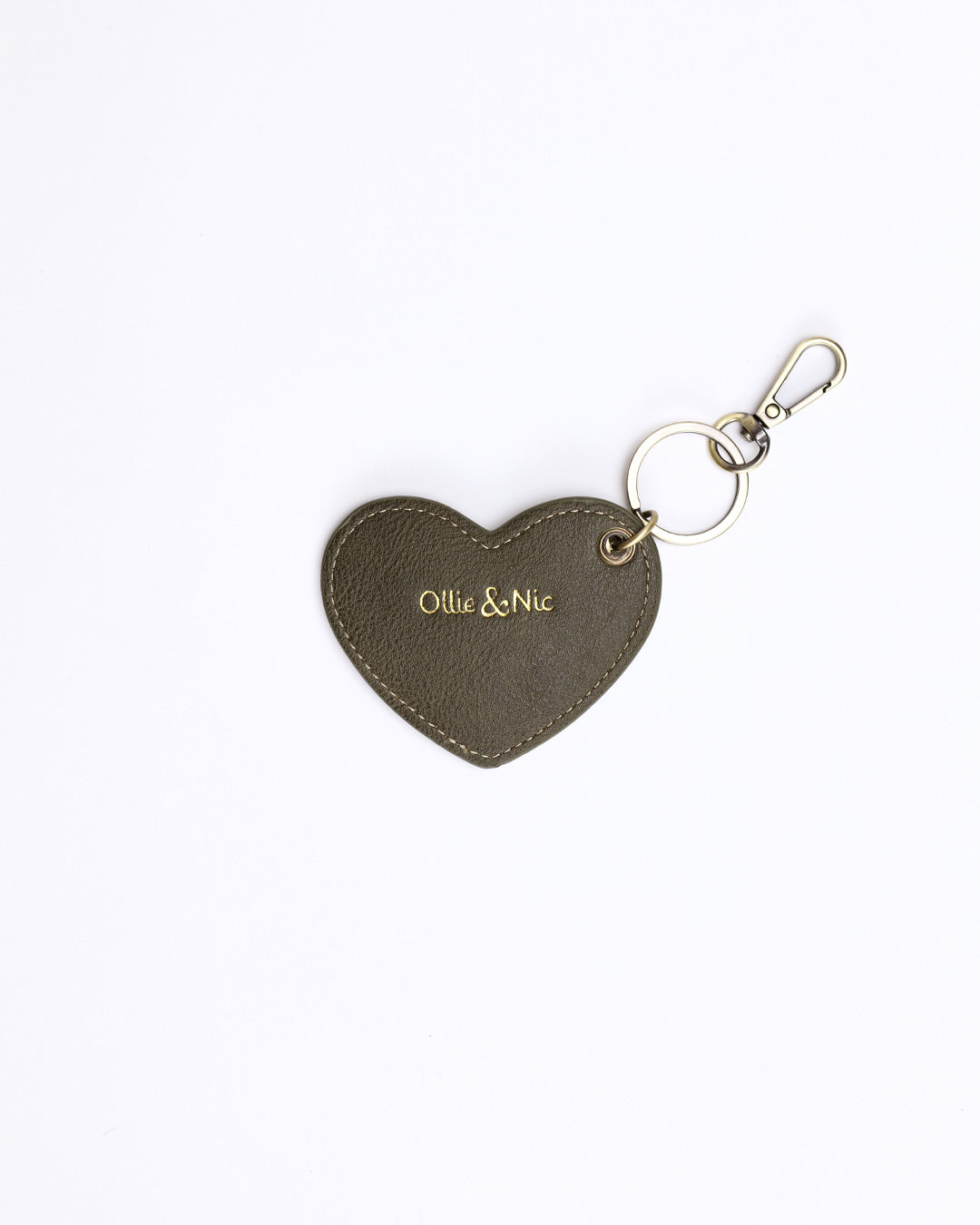 Heart Bag Charm - Khaki