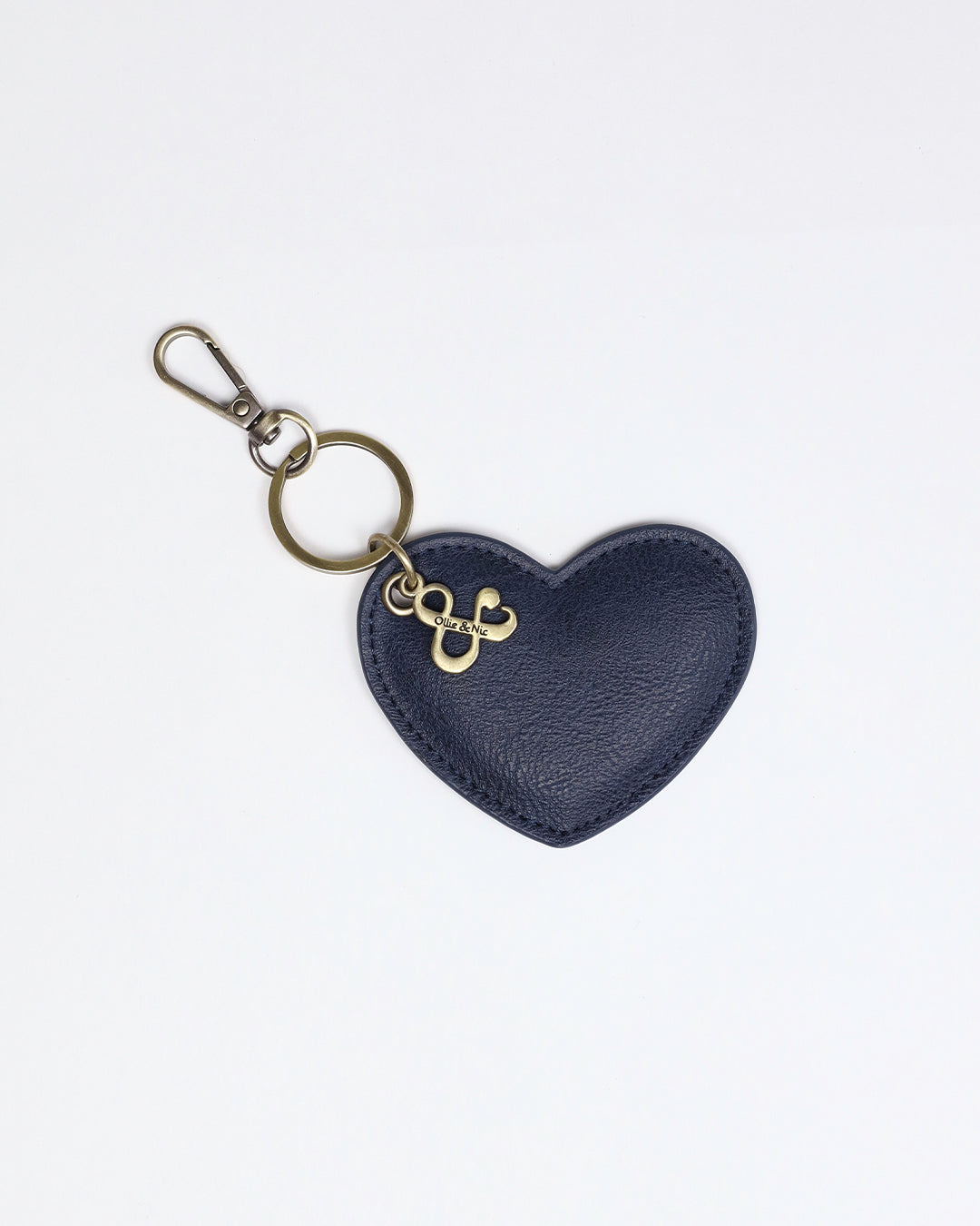 Heart Bag Charm - Navy