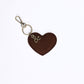Suede Heart Bag Charm - Chocolate