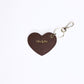 Suede Heart Bag Charm - Chocolate