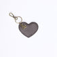 Suede Heart Bag Charm - Grey